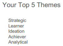 StrengthsFinder - Top 5 Themes for Michael Kitces - Strategic Learner Ideation Achiever Analytical