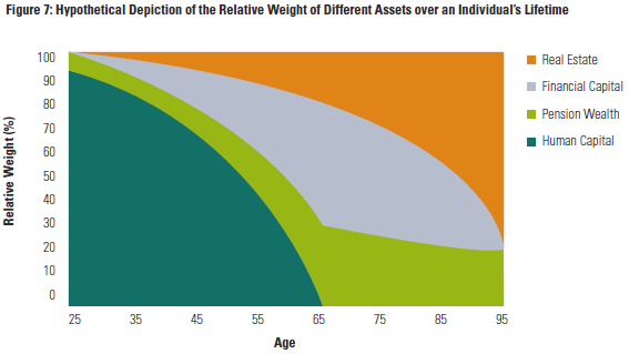 Relative Weight Of Household Wealth Categories Over A Lifetime - Morningstar No Portfolio Is An Island By Blanchett And Straehl