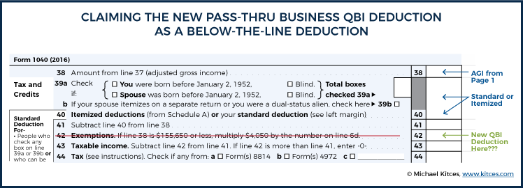 Claiming The New Pass-Thru Business QBI Deduction As A Below-The-Line Deduction